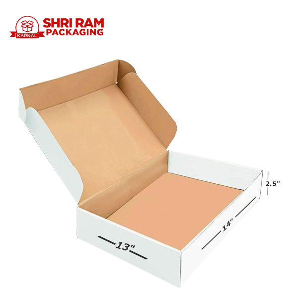 Shri Ram Packaging 3 Ply White Flap Box 14x13x2.5 Inch | Shipping & Packaging Box