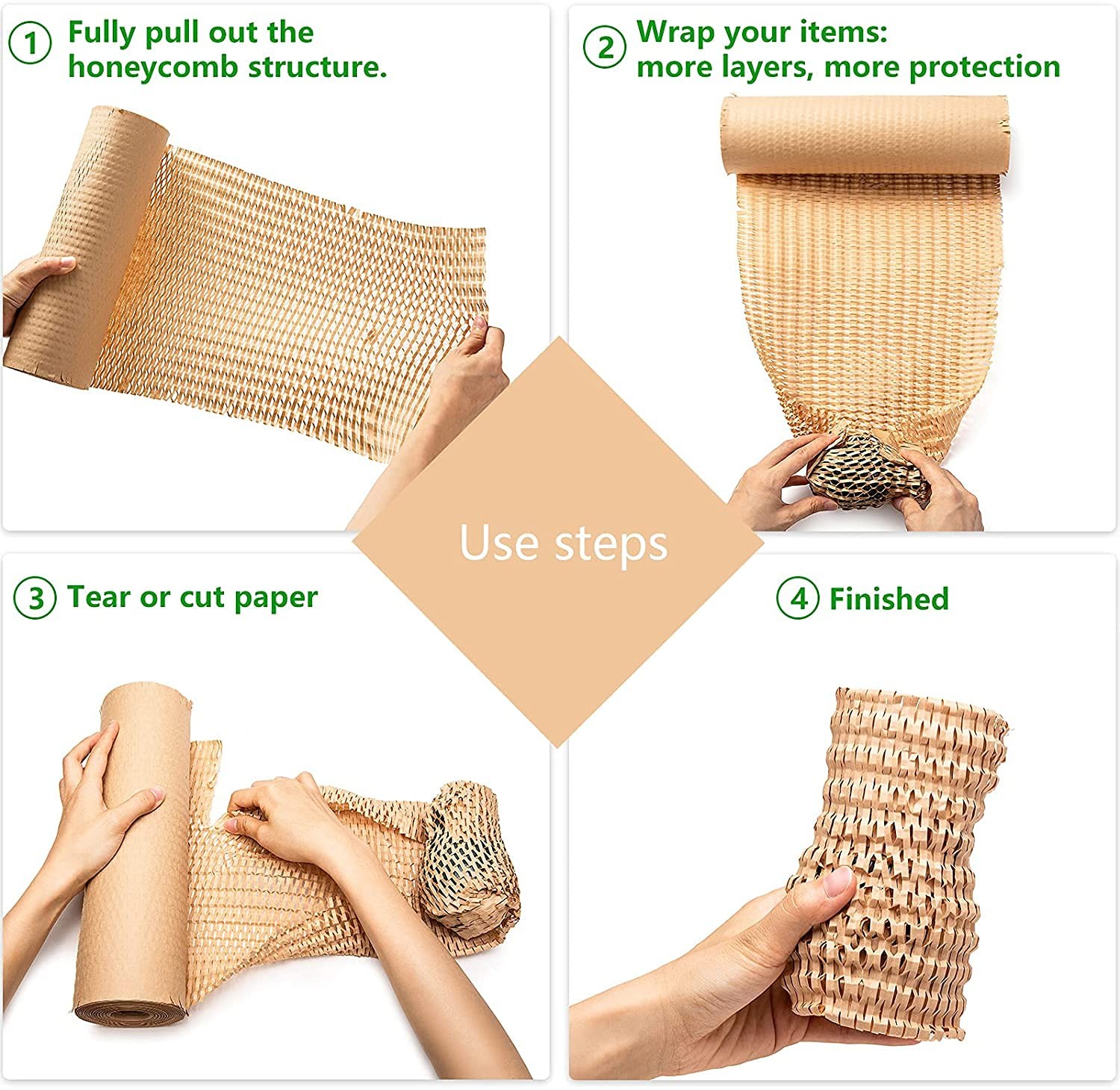 Shri Ram Packaging EcoFriendly Expandable Paper Wrap Replacement for Bubble Wrap Pack of 15